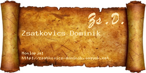 Zsatkovics Dominik névjegykártya